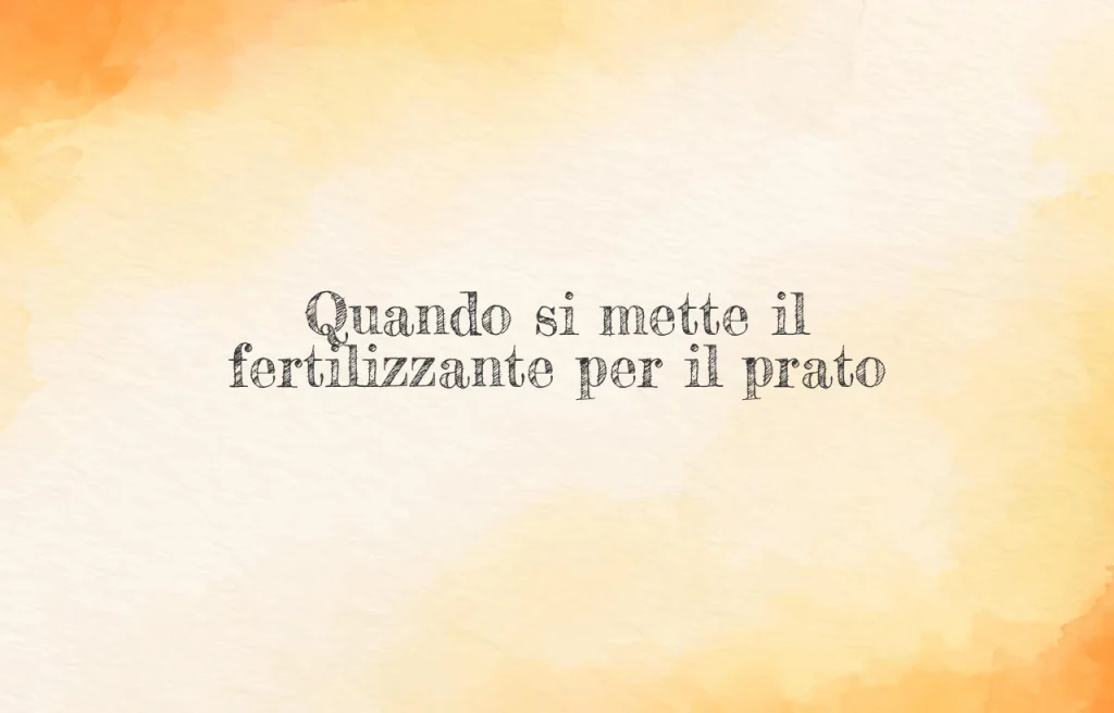 Quando si mette il fertilizzante per il prato