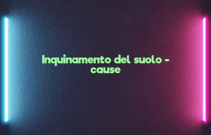 Inquinamento del suolo cause